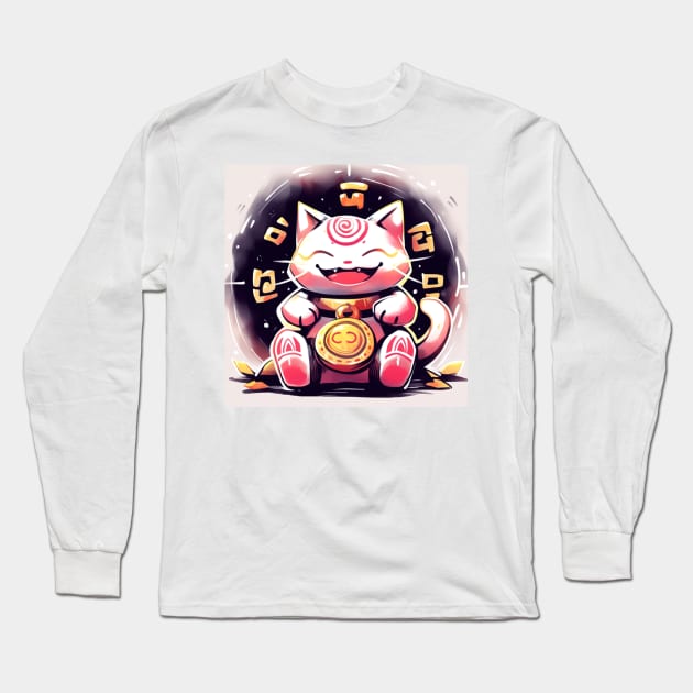 Coin Lucky Fairy Cat Long Sleeve T-Shirt by 2088DesignLab